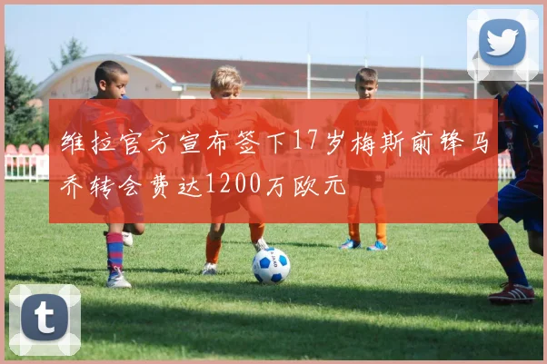 维拉官方宣布签下17岁梅斯前锋马乔转会费达1200万欧元
